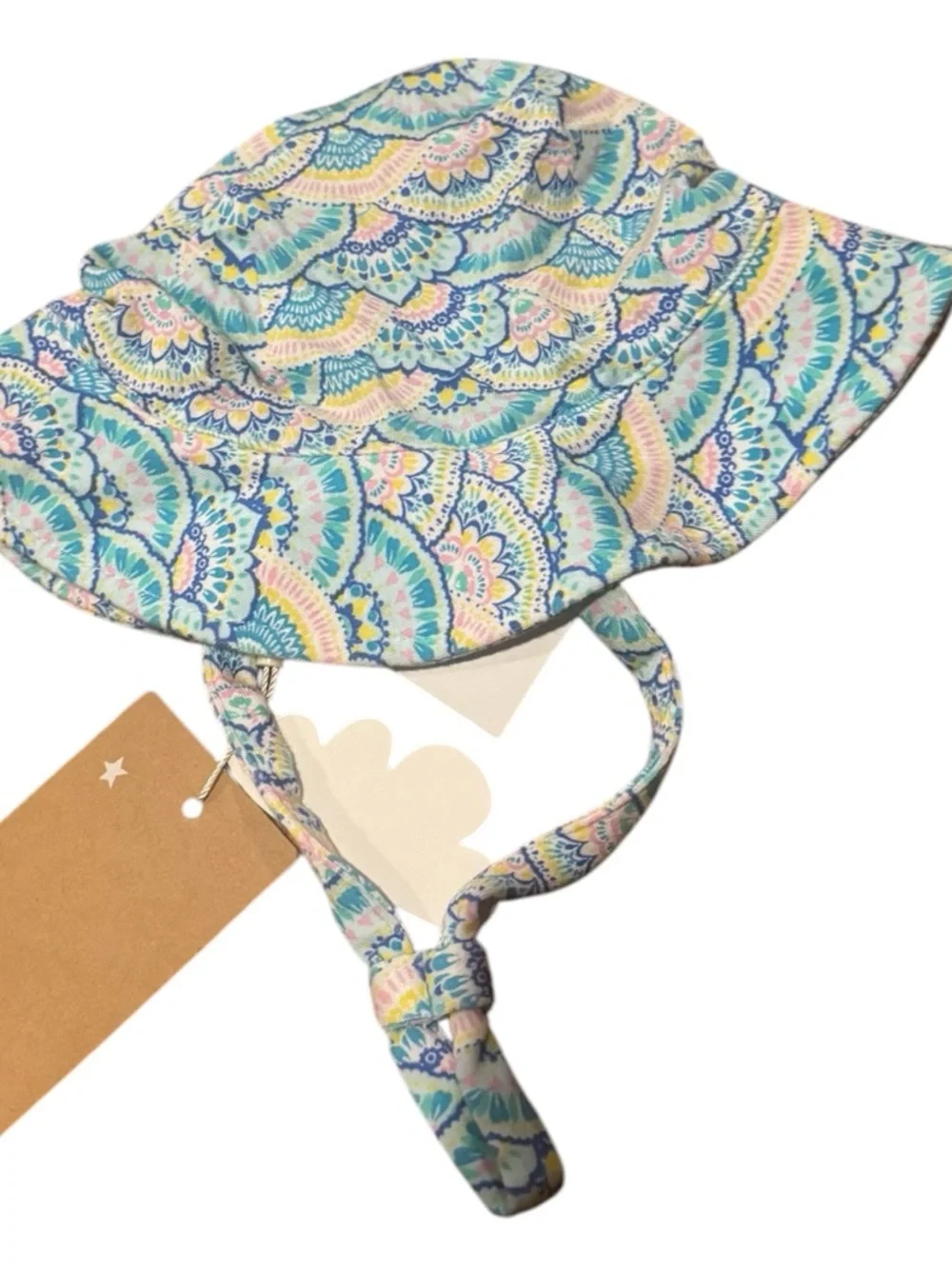 NWT‎ Angel Dear Baby Girl Bamboo Pastel Sun Hat Adjustable Beach Swim Vacation